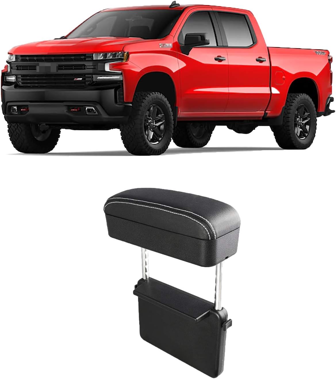 Car Armrest Support Elbow Rest Pad Armrest Extender Console Storage Organizer (All Black) S941496