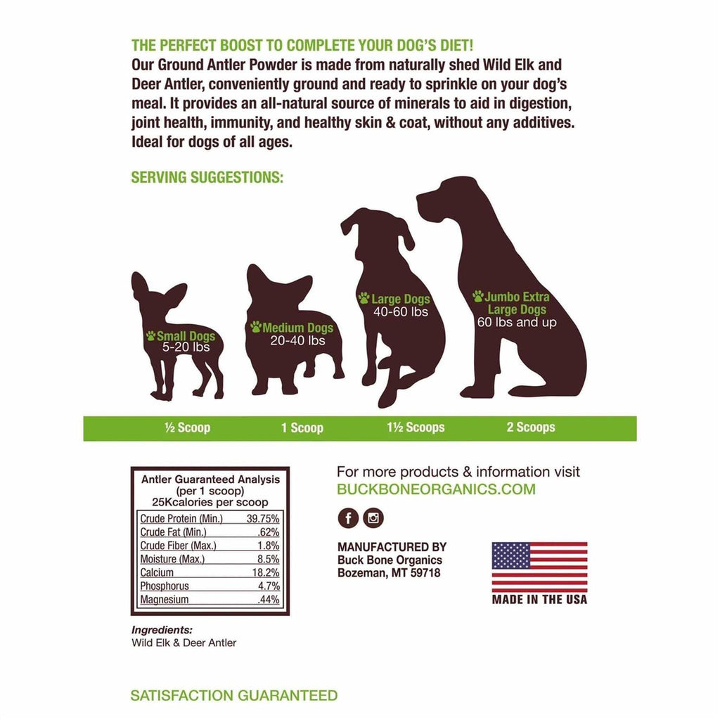 Ground Wild Elk and Deer Antler Powder for Dogs E8516