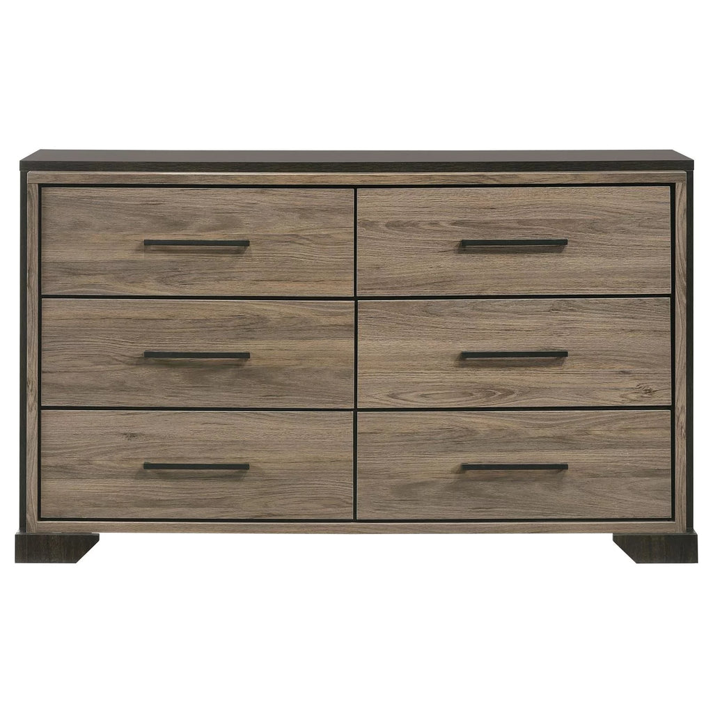 5-piece Eastern King Bedroom Set Brown and Light Taupe Y42624