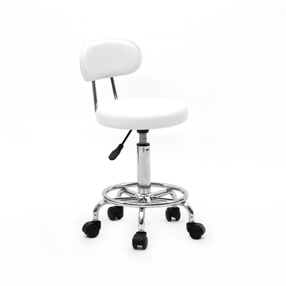 White Adjustable Drafting Chair with Foot Rest A2312