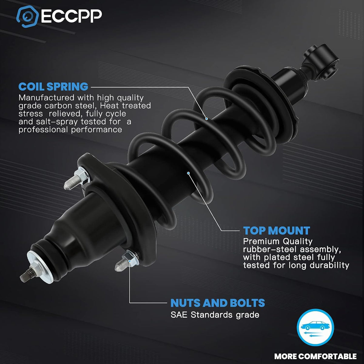 Complete Strut Assembly Shock Absorber 2pcs Rear Pair Z186