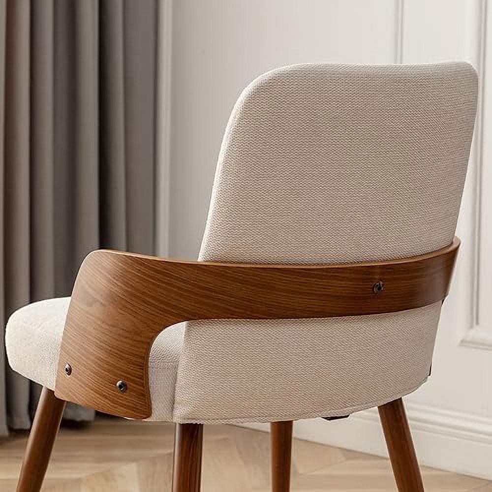 Beige Upholstered Dining Chairs with Metal Legs X379