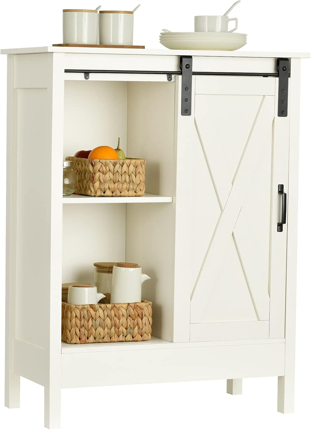 Farmhouse Buffet with Sliding Door Storage Cabinet B659