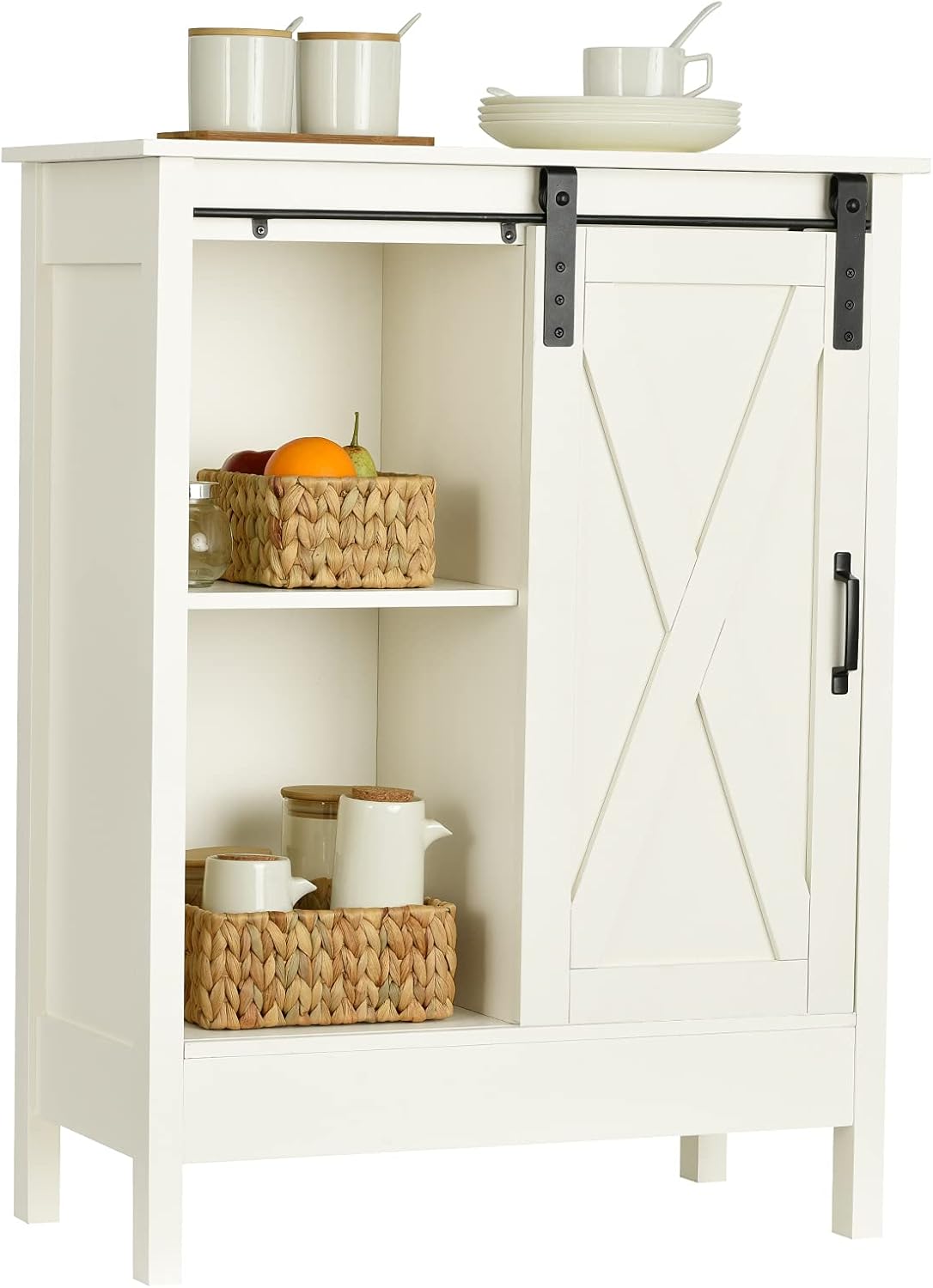 Farmhouse Buffet with Sliding Door Storage Cabinet B659