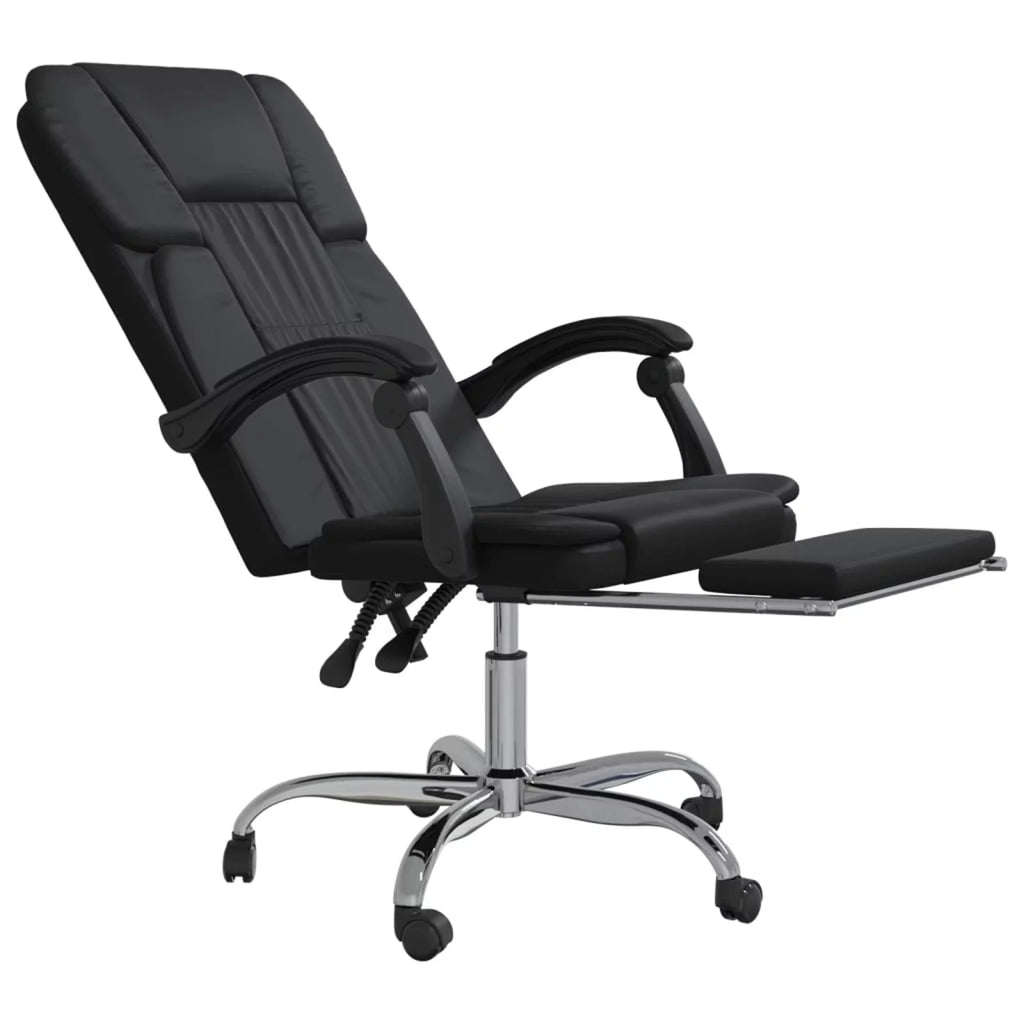 Black Faux Leather Reclining Office Chair S4032