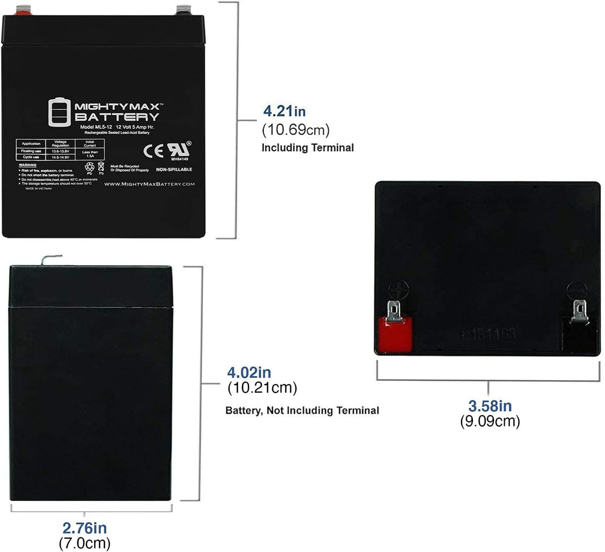 12 Volt 5 AH SLA Battery - Pack of 9 F414
