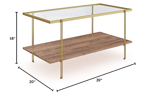 2-Tier Oval Coffee Table with Storage Shelf H3360