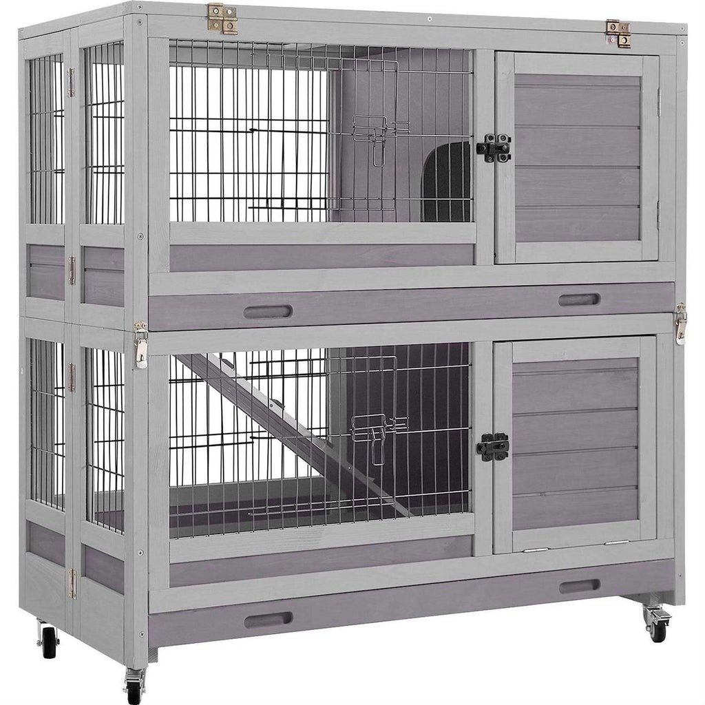Wooden Rabbit Hutch with Folding Design M638