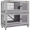 Wooden Rabbit Hutch with Folding Design M638