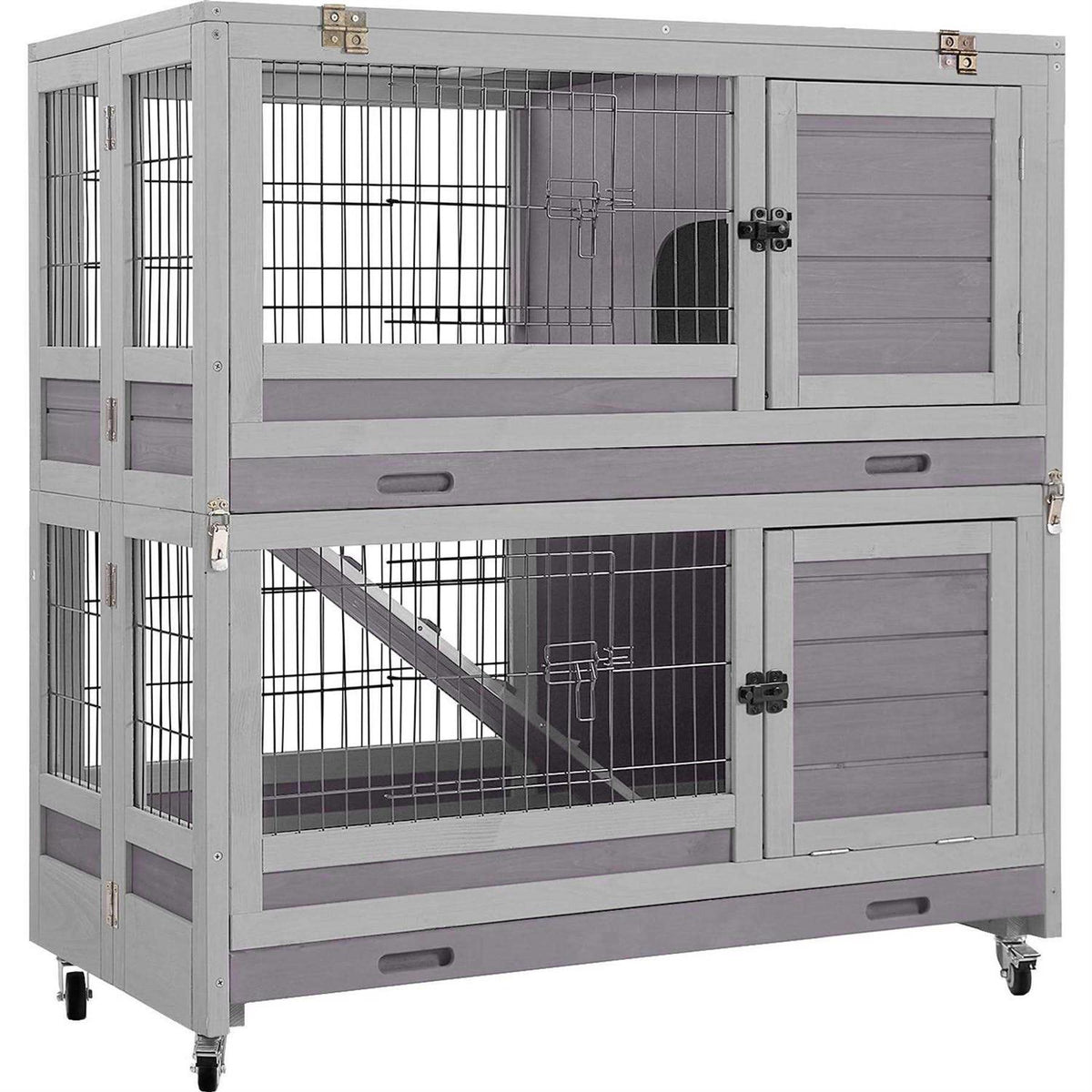Wooden Rabbit Hutch with Folding Design M638