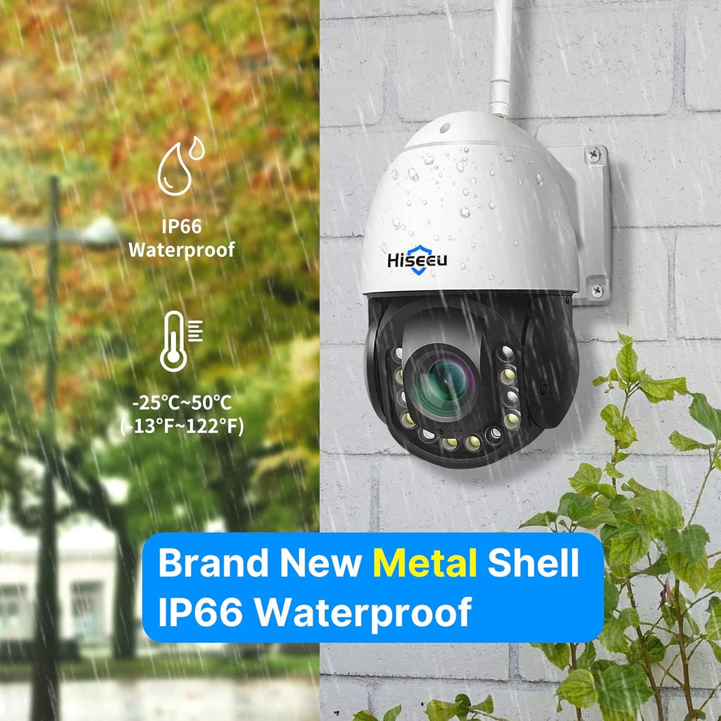 Wireless 30X Optical Zoom PTZ Camera Outdoor Two Way Audio 250ft Night Vision with Floodlight Security Camera Q24251