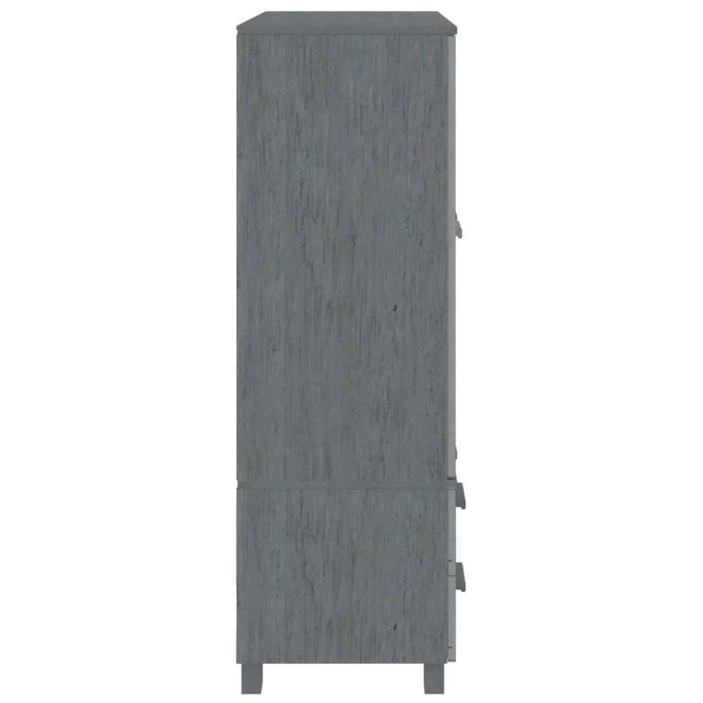 Dark Gray Solid Wood Pine Wardrobe W42180