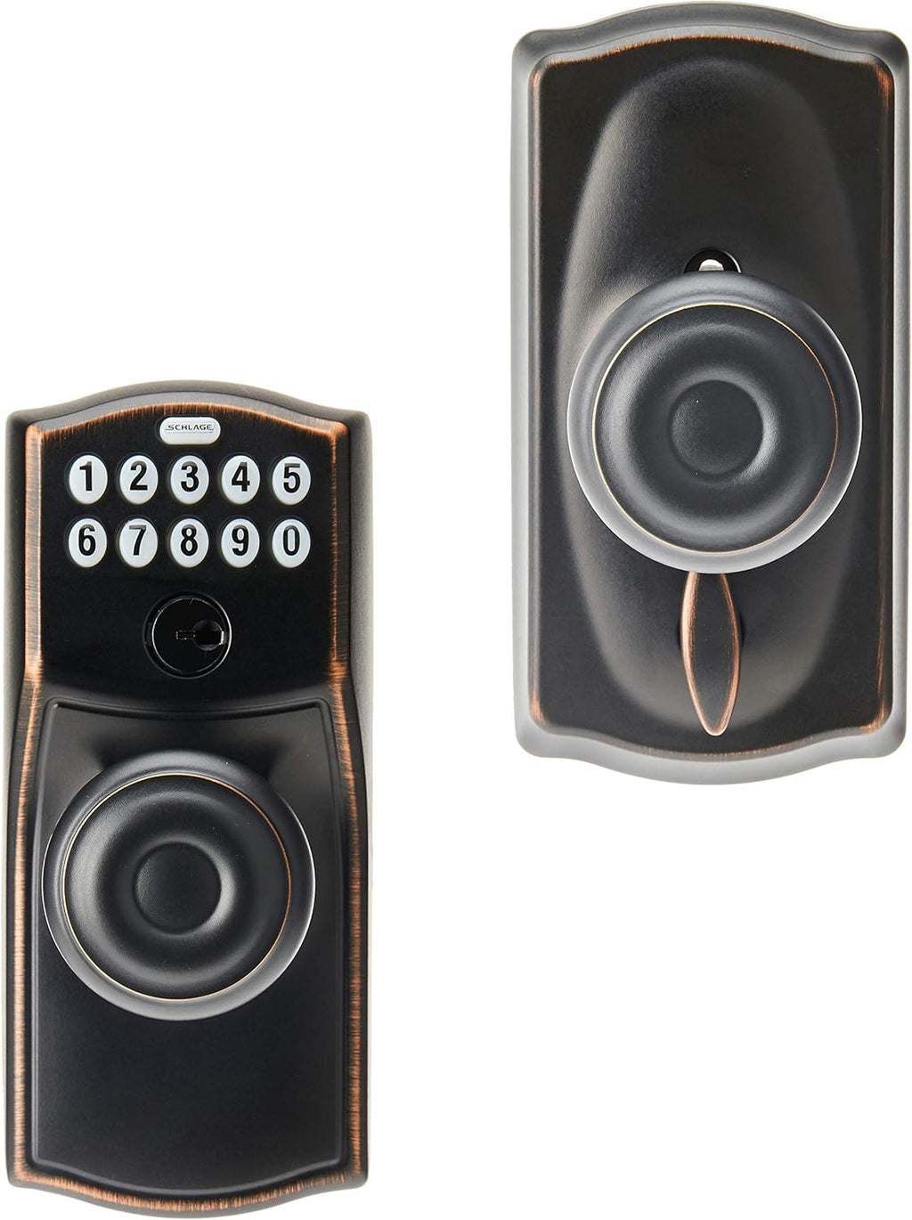 Aged Bronze Keypad Knob with Flex Lock G2799
