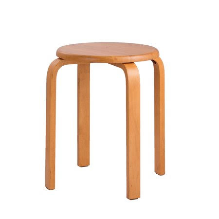 Beige Rubber Wooden Stacking Stool A965688