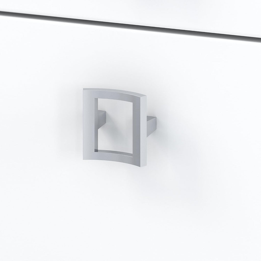 Pure White L Shaped Desk with Mobile File Cabinet H936