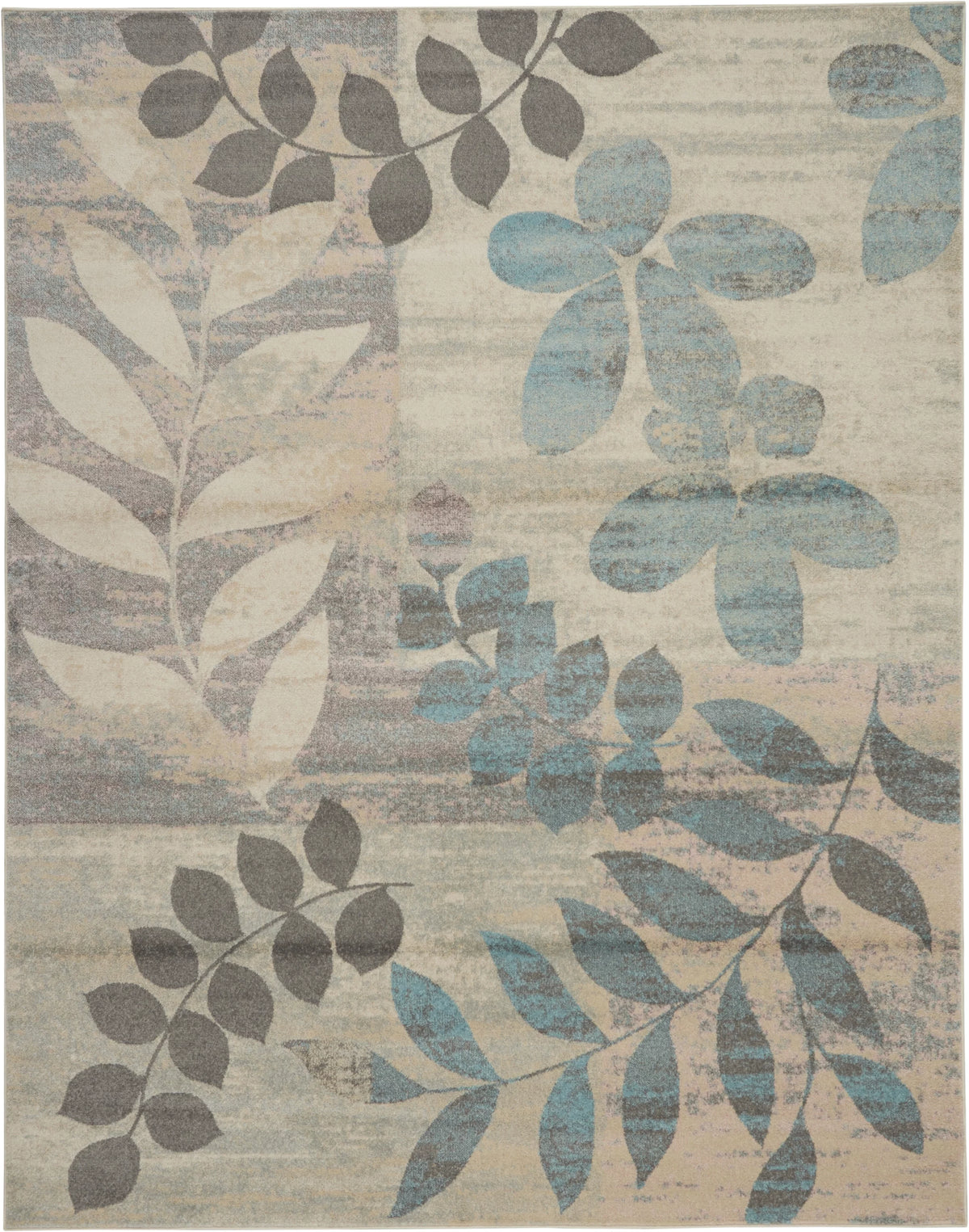 Ivory Light Blue 8' x 10' Area Rug N809