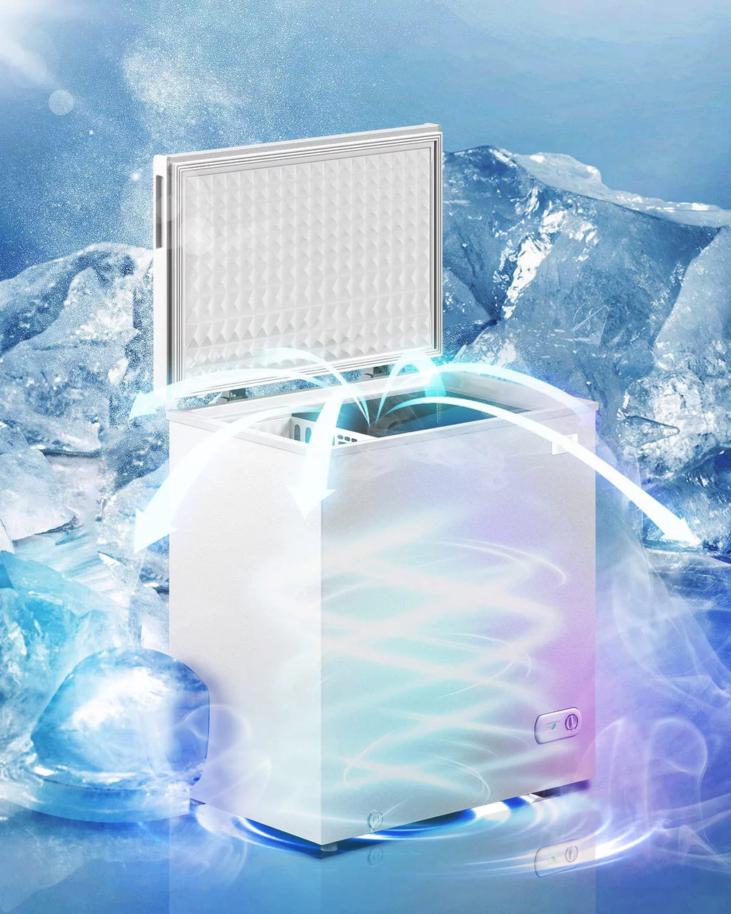 5.0 Cu ft White Chest Freezer with Storage Basket Q28987