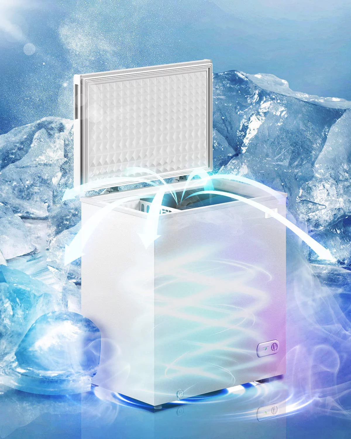 5.0 Cu ft White Chest Freezer with Storage Basket Q28987