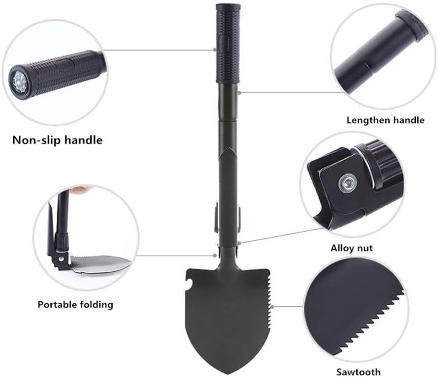 124 Pcs Emergency Car Kit with Tow Strap and Folding Survival Shovel E2970
