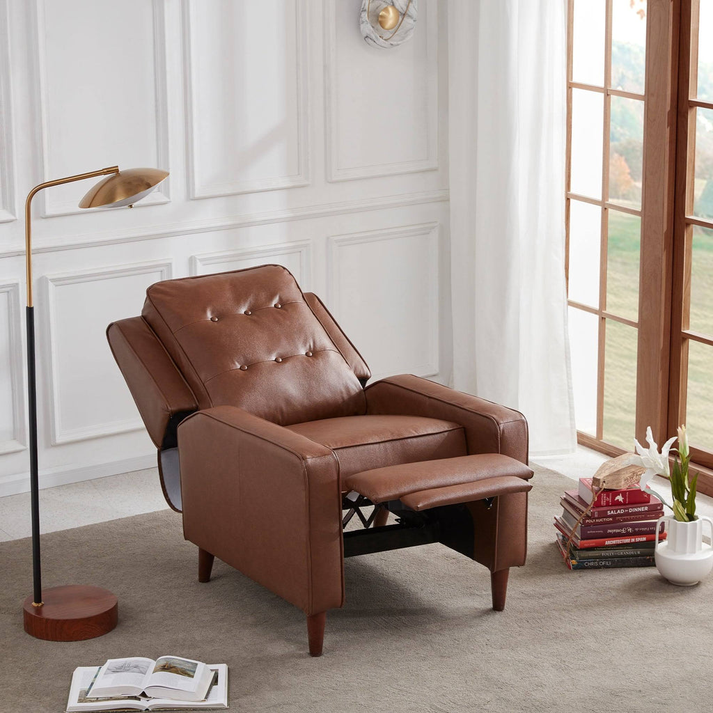 Dark Brown Push Back Recliner Armchair O572