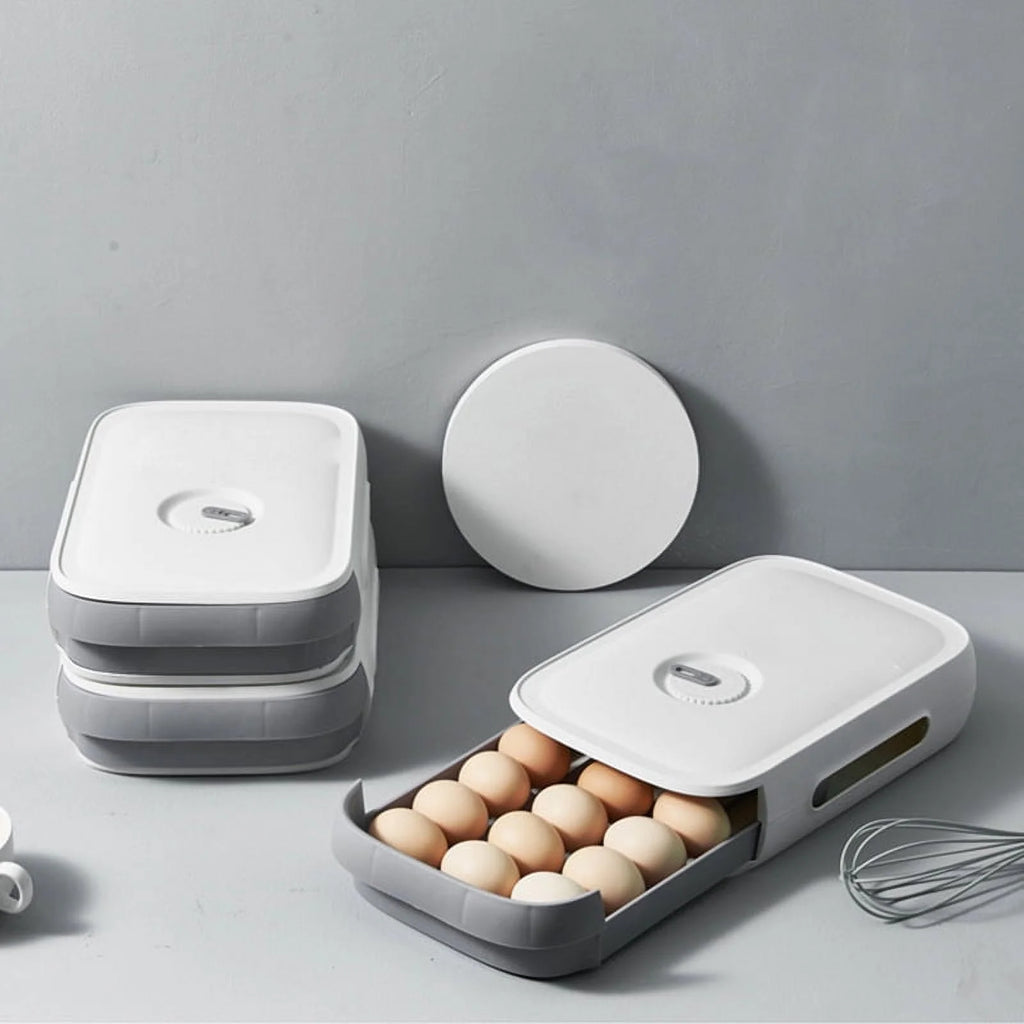 Large-capacity drawer-type egg storage box with lid A50798