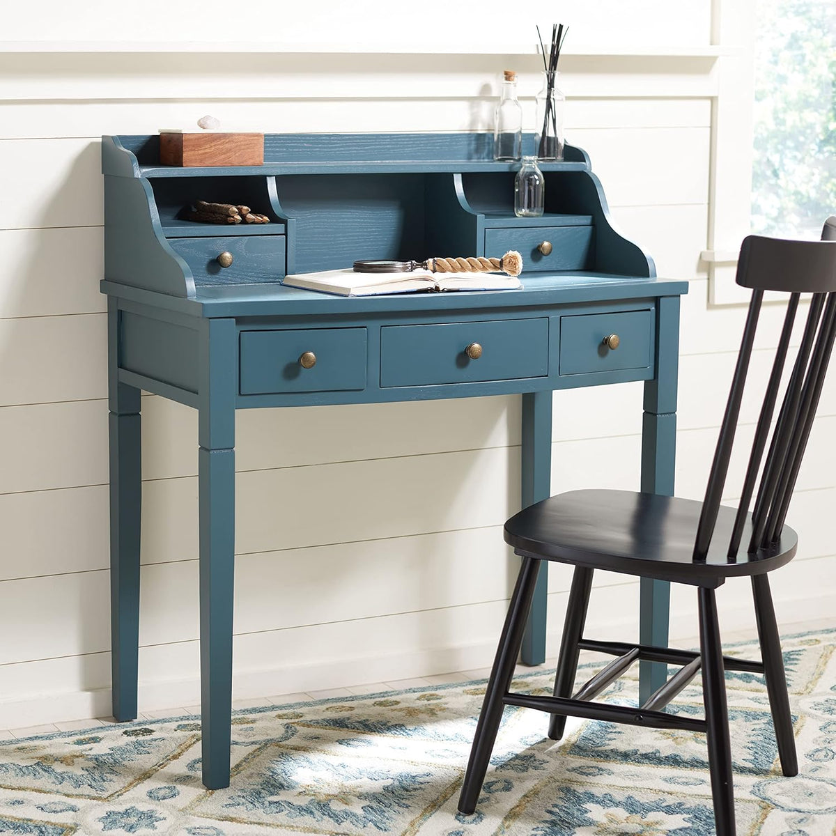 Distressed Black Writing Desk N258